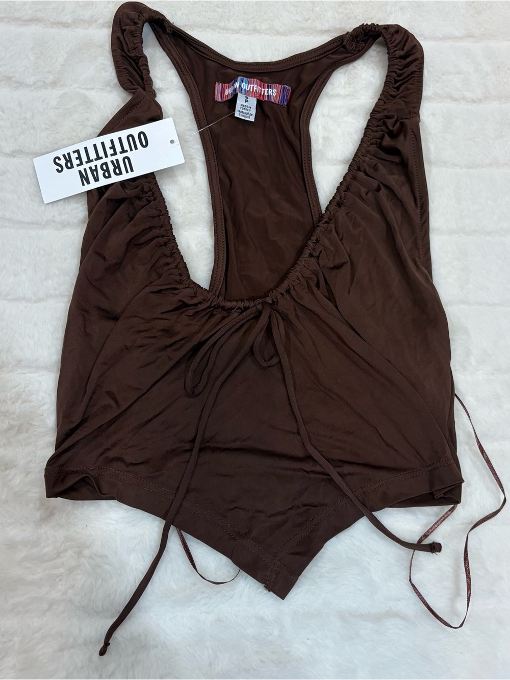 Urban Outfitters Chocolate Brown Ruched Racerback Tank top